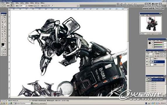 Photoshop利用汽车零件合成超酷的变形金刚,PS教程,图老师教程网