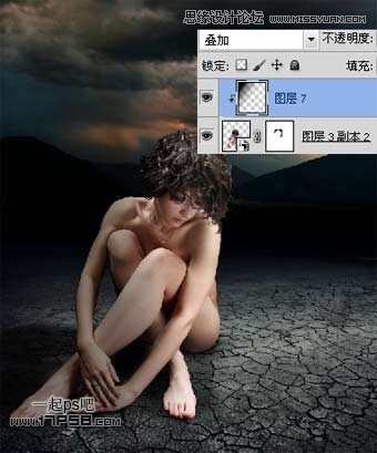 Photoshop合成女孩与灯忧伤孤独场景效果,PS教程,图老师教程网