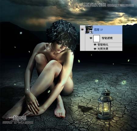 Photoshop合成女孩与灯忧伤孤独场景效果,PS教程,图老师教程网