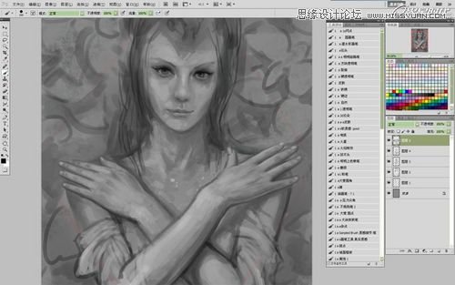 Photoshop CS5绘制丛林花妖油画风格插画教程,PS教程,图老师教程网