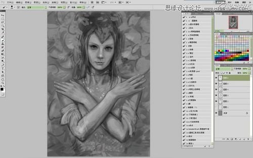 Photoshop CS5绘制丛林花妖油画风格插画教程,PS教程,图老师教程网