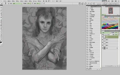 Photoshop CS5绘制丛林花妖油画风格插画教程,PS教程,图老师教程网