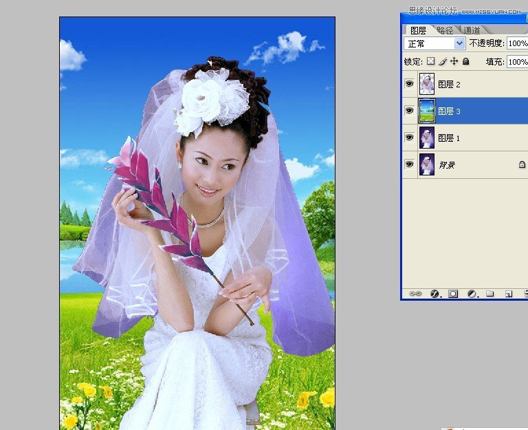 Photoshop慢方法细心抠出婚纱照,PS教程,图老师教程网