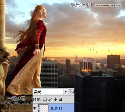 Photoshop合成落日阳台美女教程,PS教程,图老师教程网