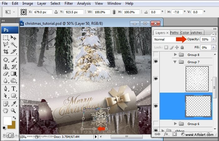 Photoshop设计超美的圣诞节挂历教程,PS教程,图老师教程网