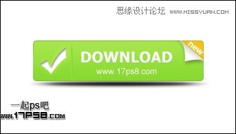 Photoshop绘制绿色风格的下载按钮,PS教程,图老师教程网