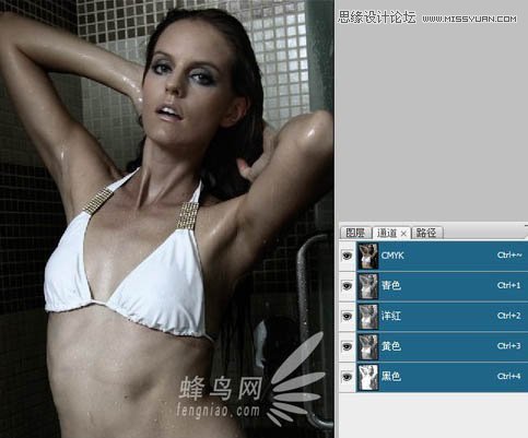 Photoshop利用应用图像打造黝黑的质感人像,PS教程,图老师教程网
