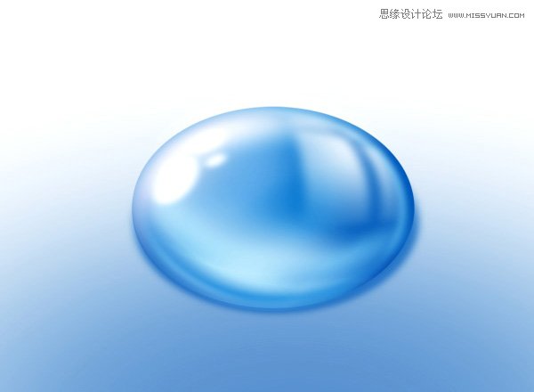 Photoshop制作逼真的蓝色椭圆形水珠