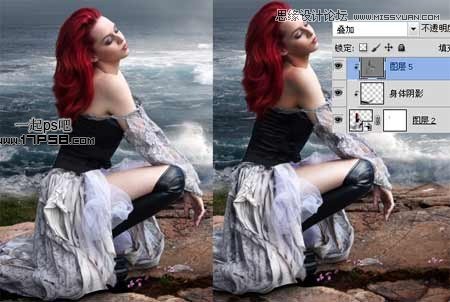 Photoshop合成在海边绝望的美女场景,PS教程,图老师教程网