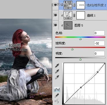 Photoshop合成在海边绝望的美女场景,PS教程,图老师教程网