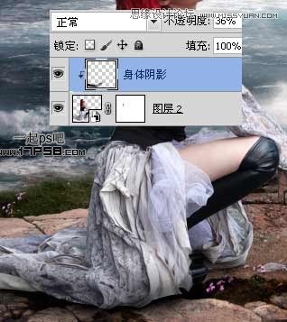 Photoshop合成在海边绝望的美女场景,PS教程,图老师教程网