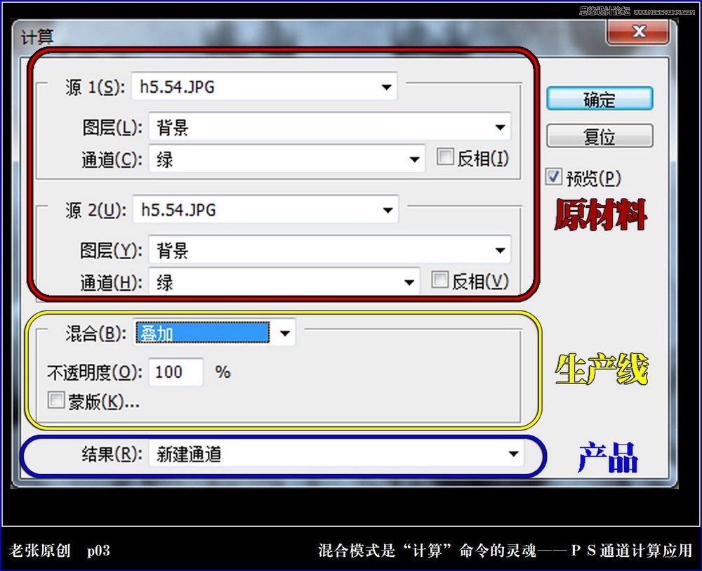 Photoshop详细解析计算命令中混合模式的作用,PS教程,图老师教程网