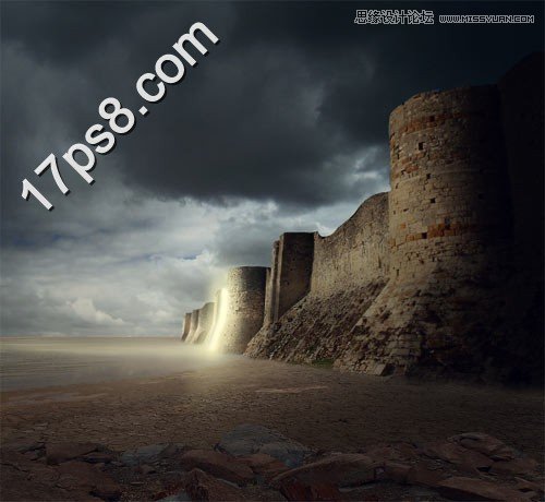 Photoshop合成暗夜光线城堡教程,PS教程,图老师教程网
