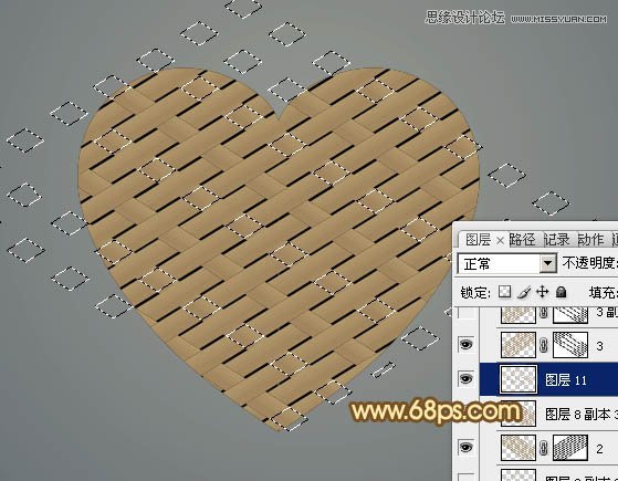 Photoshop绘制一个竹制的情人节爱心,PS教程,图老师教程网