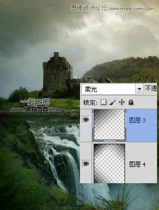 Photoshop合成城堡边上瀑布场景,PS教程,图老师教程网