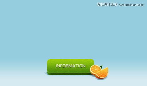Photoshop绘制清新绿色立体桔子按钮,PS教程,图老师教程网