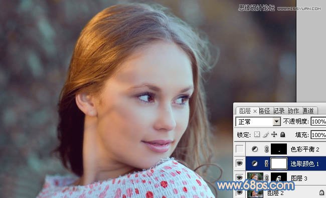 Photoshop调出国外美女图片朦胧淡蓝色调,PS教程,图老师教程网