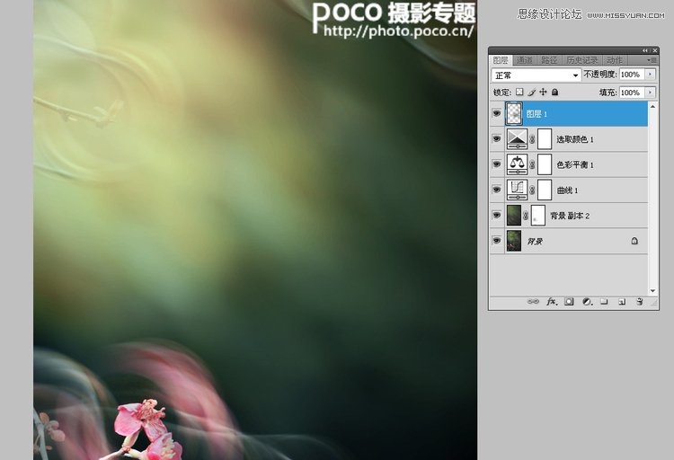 Photoshop设计绚丽的光线花枝背景效果,PS教程,图老师教程网