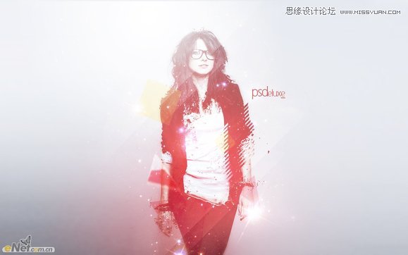 Photoshop打造柔美的红光潮流人物海报