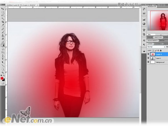 Photoshop打造柔美的红光潮流人物海报