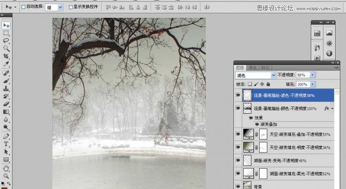 Photoshop调出冬季里很有意境的雪景效果,PS教程,图老师教程网