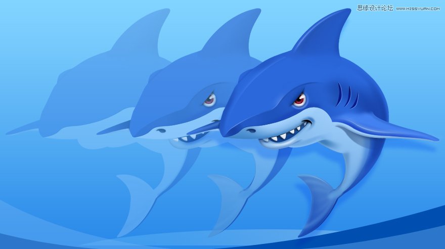 Photoshop绘制卡通立体效果的鲨鱼教程,PS教程,图老师教程网