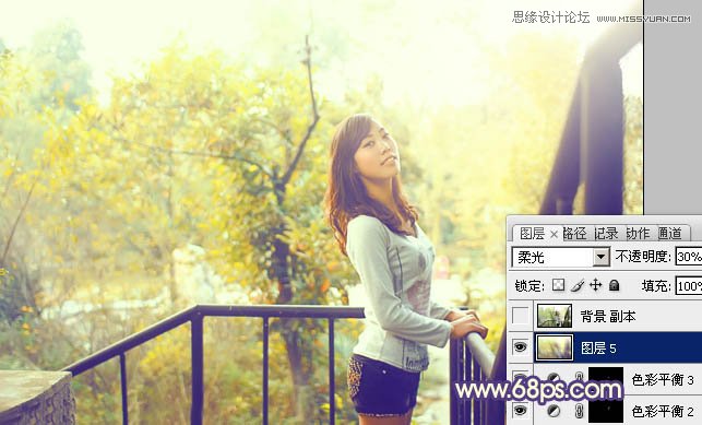 Photoshop调出外景人物图片柔和的阳光效果,PS教程,图老师教程网