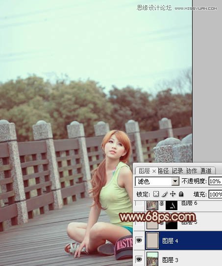 Photoshop调出外景美女柔和的暖色效果,PS教程,图老师教程网