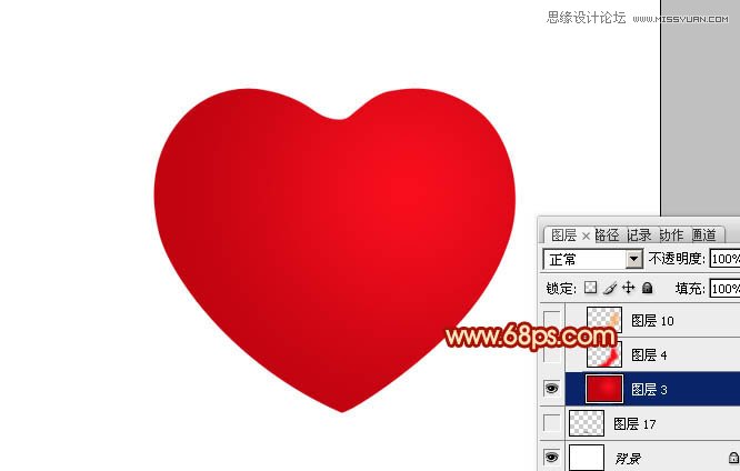 Photoshop制作光滑的红色立体心形教程,PS教程,图老师教程网