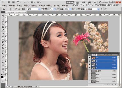 Photoshop使用通道调出美女健康肤色和磨皮处理,PS教程,图老师教程网