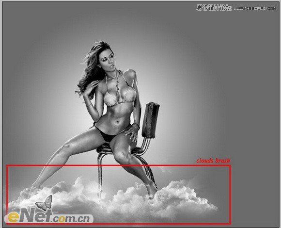 Photoshop设计光线四射的星空美女海报