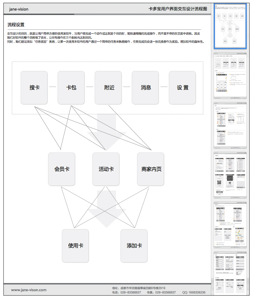卡片管理软件的手机交互设计流程图 - 平面理论