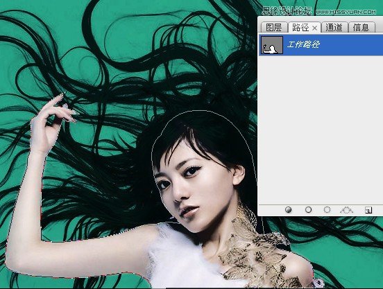 Photoshop巧用抽出滤镜给散落的头发抠图,PS教程,图老师教程网