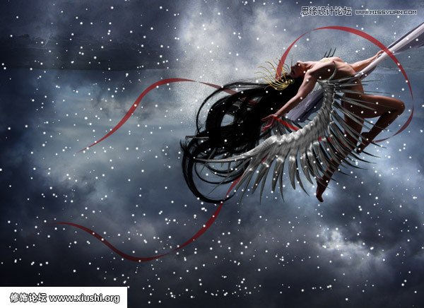 Photoshop合成在空中飞舞的天使舞者,PS教程,图老师教程网