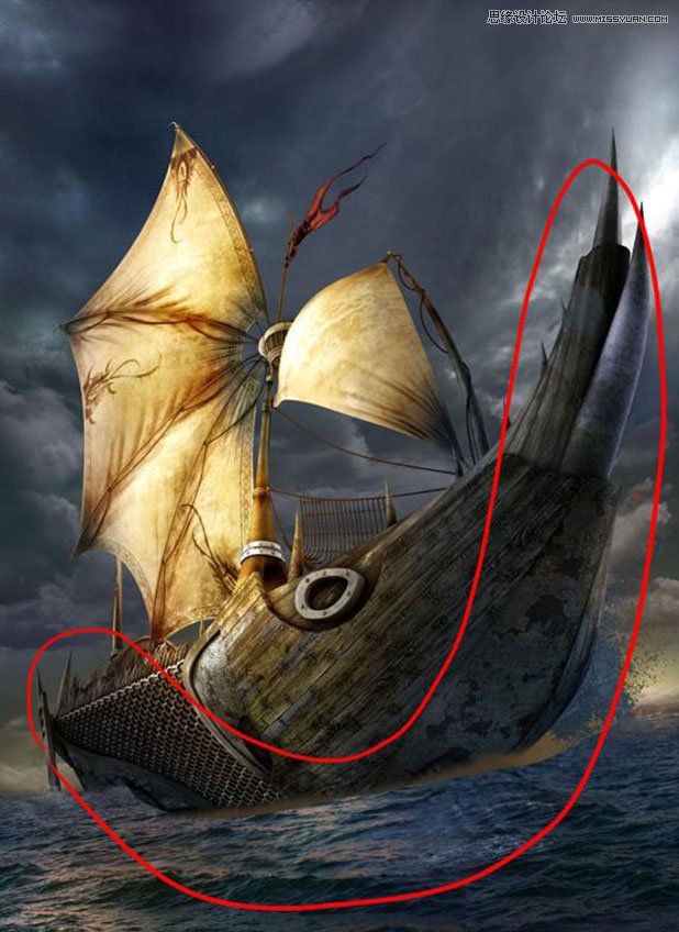 3DMAX制作在大海中航行的帆船
