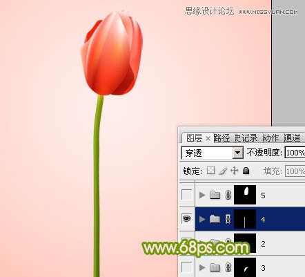 Photoshop绘制清新的郁金香花朵教程,PS教程,图老师教程网