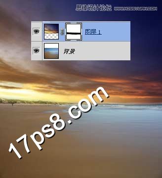 Photoshop使用素材合成云彩下海边孤树,PS教程,图老师教程网