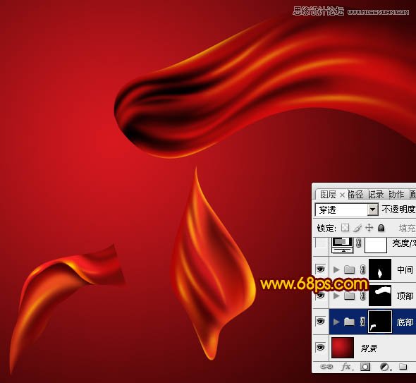 Photoshop制作飘逸的红绸缎教程,PS教程,图老师教程网