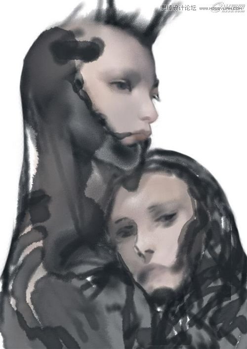 Photoshop绘制纹银插画《赤子》哥特写实技法,PS教程,图老师教程网