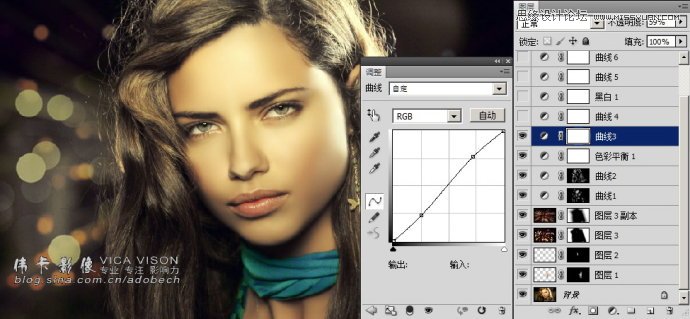 Photoshop调出国外美女金属质感肤色效果,PS教程,图老师教程网