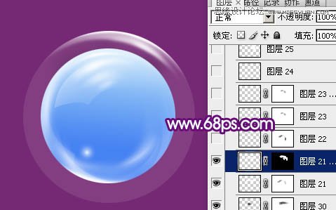 Photoshop制作蓝色透明效果的玻璃球教程,PS教程,图老师教程网