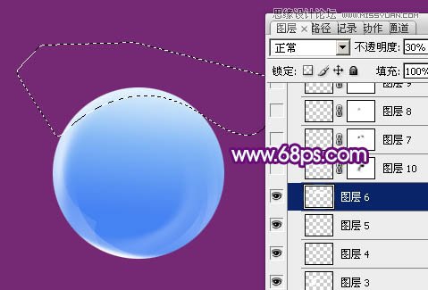 Photoshop制作蓝色透明效果的玻璃球教程,PS教程,图老师教程网