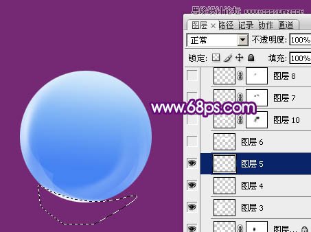 Photoshop制作蓝色透明效果的玻璃球教程,PS教程,图老师教程网