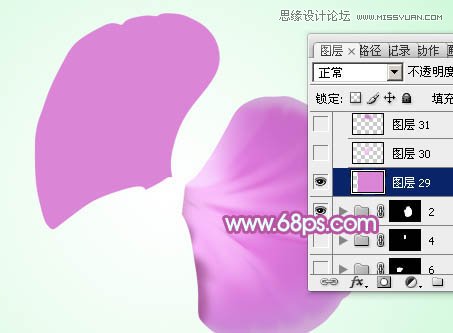 Photoshop绘制漂亮的紫色蝴蝶兰教程,PS教程,图老师教程网