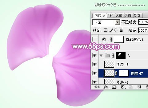 Photoshop绘制漂亮的紫色蝴蝶兰教程,PS教程,图老师教程网
