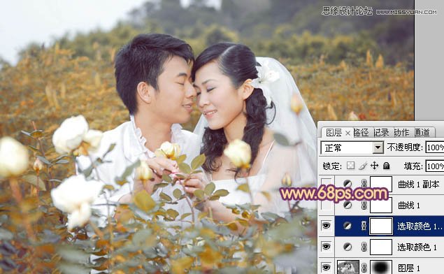 Photoshop调出公园情侣照片唯美的淡黄色调,PS教程,图老师教程网