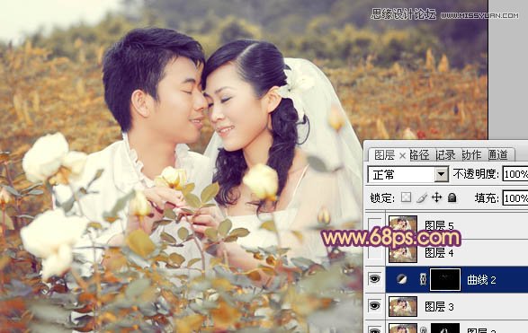 Photoshop调出公园情侣照片唯美的淡黄色调,PS教程,图老师教程网