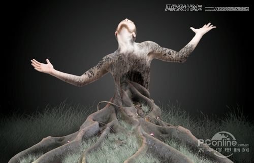 Photoshop合成制作树根人体超自然蜕变场景,PS教程,图老师教程网