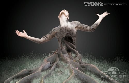 Photoshop合成制作树根人体超自然蜕变场景,PS教程,图老师教程网