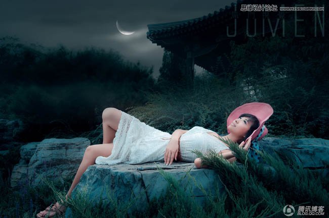 Photoshop调出野外照片夜晚月光效果,PS教程,图老师教程网